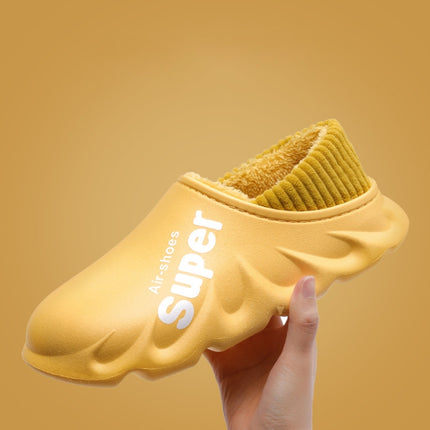 Winter Warm Velvet Thick Waterproof Cotton Slippers, Yellow, Blue Gray, Orange Red, Pink 8055, White 8055, Light Coffee 8055, Black 8055, Blue Gray 599, Duck Egg Green 599, Pink 599, Caramel 599, Dark Blue 599, Yellow 599, Yellow No Heel               ...