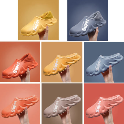 Winter Warm Velvet Thick Waterproof Cotton Slippers, Yellow, Blue Gray, Orange Red, Pink 8055, White 8055, Light Coffee 8055, Black 8055, Blue Gray 599, Duck Egg Green 599, Pink 599, Caramel 599, Dark Blue 599, Yellow 599, Yellow No Heel               ...