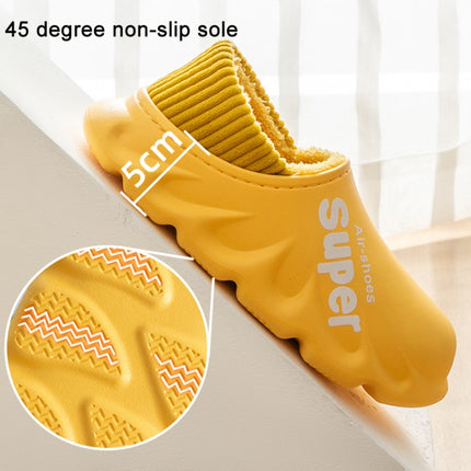 Winter Warm Velvet Thick Waterproof Cotton Slippers, Yellow, Blue Gray, Orange Red, Pink 8055, White 8055, Light Coffee 8055, Black 8055, Blue Gray 599, Duck Egg Green 599, Pink 599, Caramel 599, Dark Blue 599, Yellow 599, Yellow No Heel               ...