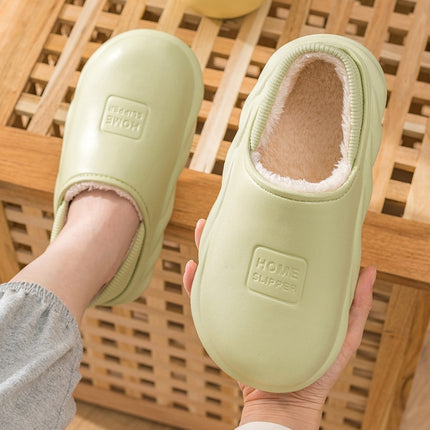 Winter Warm Velvet Thick Waterproof Cotton Slippers, Yellow, Blue Gray, Orange Red, Pink 8055, White 8055, Light Coffee 8055, Black 8055, Blue Gray 599, Duck Egg Green 599, Pink 599, Caramel 599, Dark Blue 599, Yellow 599, Yellow No Heel               ...