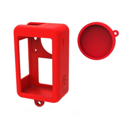 For DJI Osmo Action 3 Silicone Protective Case Lens Cap, Silicone (Black), Silicone (Red), Silicone (Blue)