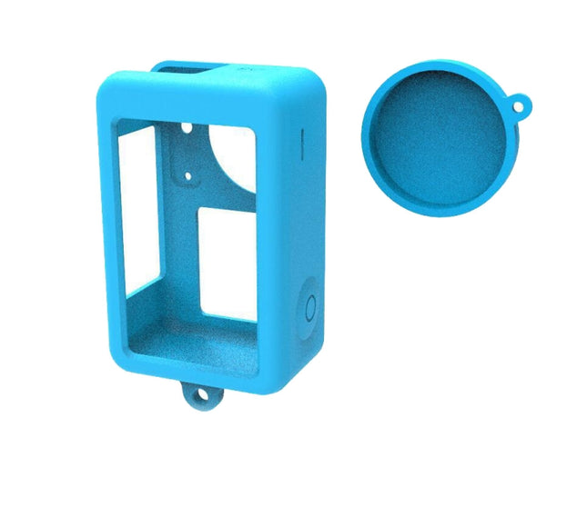 For DJI Osmo Action 3 Silicone Protective Case Lens Cap, Silicone (Black), Silicone (Red), Silicone (Blue)