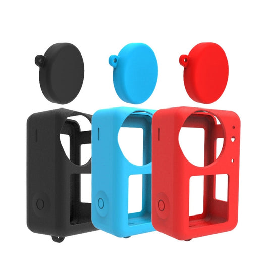 For DJI Osmo Action 3 Silicone Protective Case Lens Cap, Silicone (Blue), Silicone (Black), Silicone (Red)