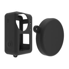 For DJI Osmo Action 3 Silicone Protective Case Lens Cap, Silicone (Blue), Silicone (Black), Silicone (Red)