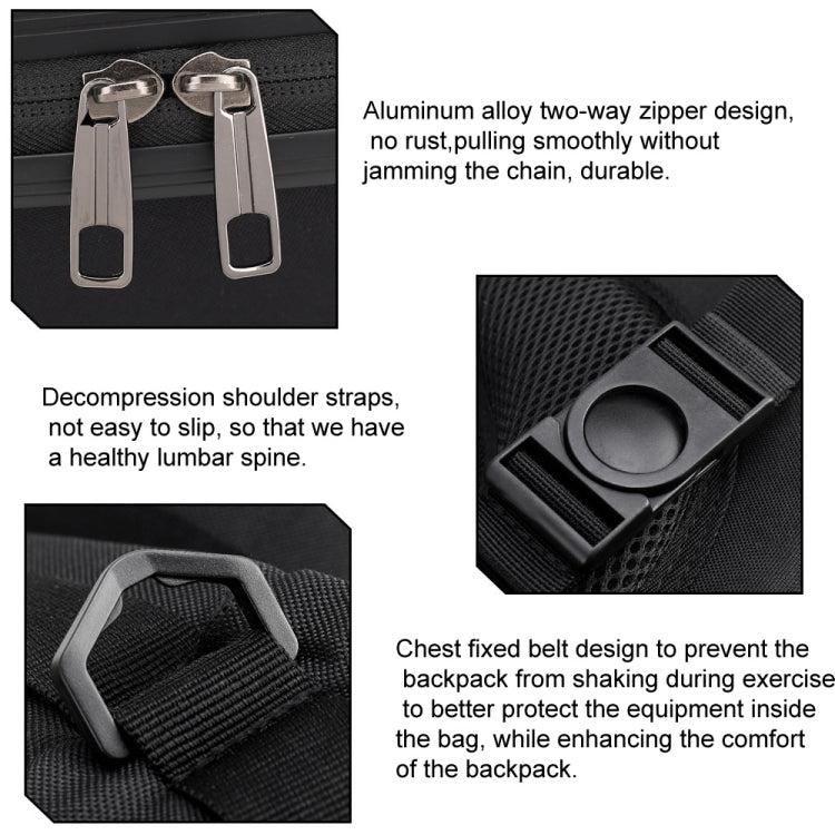 For DJI AVATA  Storage Bag Hard Shell Waterproof Shoulder Bag Backpack, Style 1 Brushed Gray Black Inner, Style 1 Metal Gray Black Inner