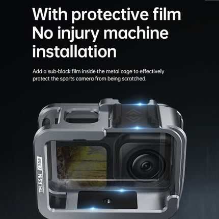 TELESIN Aluminiumlegierung-Rahmengehäuse für GoPro Hero11 Black / HERO10 Black / HERO9 Black, Spezifikation:, reguläre Modelle, vertikales Aufnahmeset