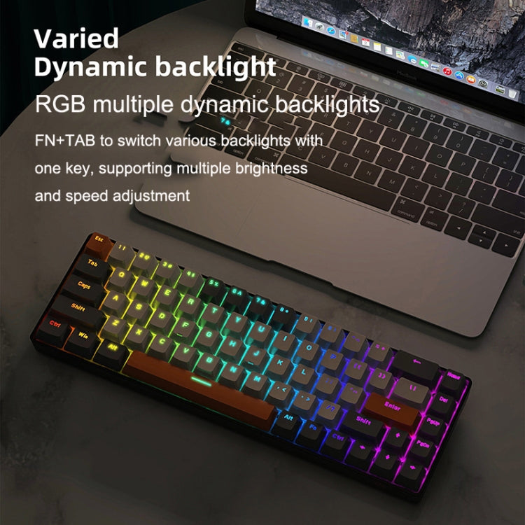 ZIYOU LANG T8 68 Keys RGB Gaming Mechanical Keyboard, Cable Length: 1.5m, Style:, T8 Micro Light Version Green Shaft