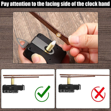 Quartz Clock Dial Repair Kit DIY Wall Clock Parts,Spec:, 4 Movements+4 Sets Needles, Movement+S01 Wooden Needle, Movement+S02 Wooden Needle, Movement+S03 Wooden Needle, Movement+S04 Wooden Needle