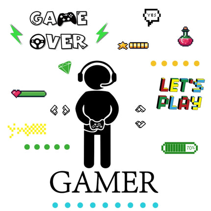 ZSG201 Gamepad Luminous Sticker Living Room Bedroom Self-adhesive Luminous Decorative Wall Sticker, Color:, Green Light, Blue Light