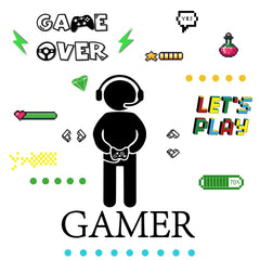 ZSG201 Gamepad Luminous Sticker Living Room Bedroom Self-adhesive Luminous Decorative Wall Sticker, Color:, Green Light, Blue Light