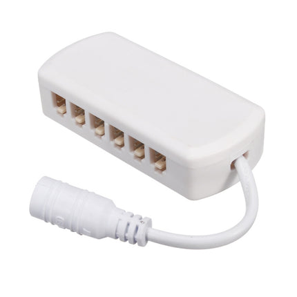 6 Ports 2510 Hub Splitter Junction Box Distributer Connectors Cabinet Light Adapter, 6 Ports  Without DC Header, 6 Ports With DC Head