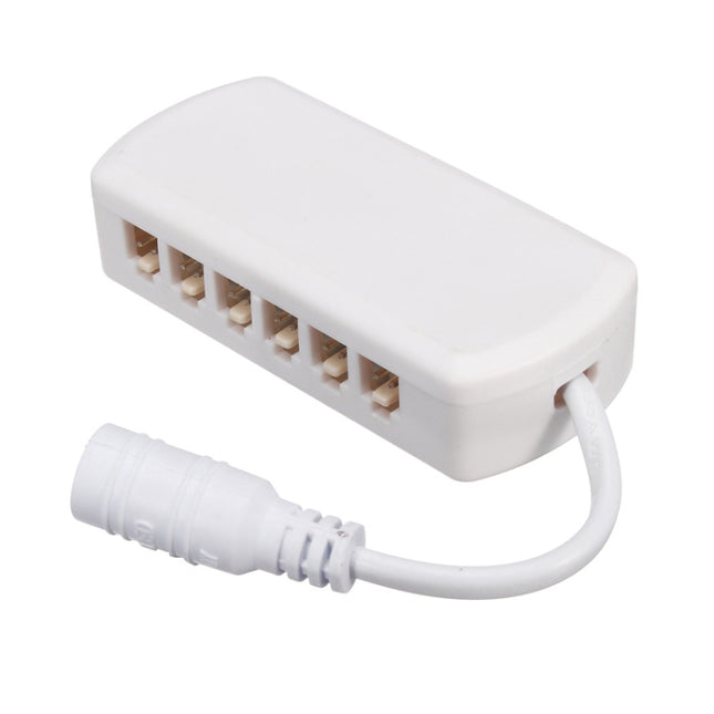 6 Ports 2510 Hub Splitter Junction Box Distributer Connectors Cabinet Light Adapter, 6 Ports  Without DC Header, 6 Ports With DC Head