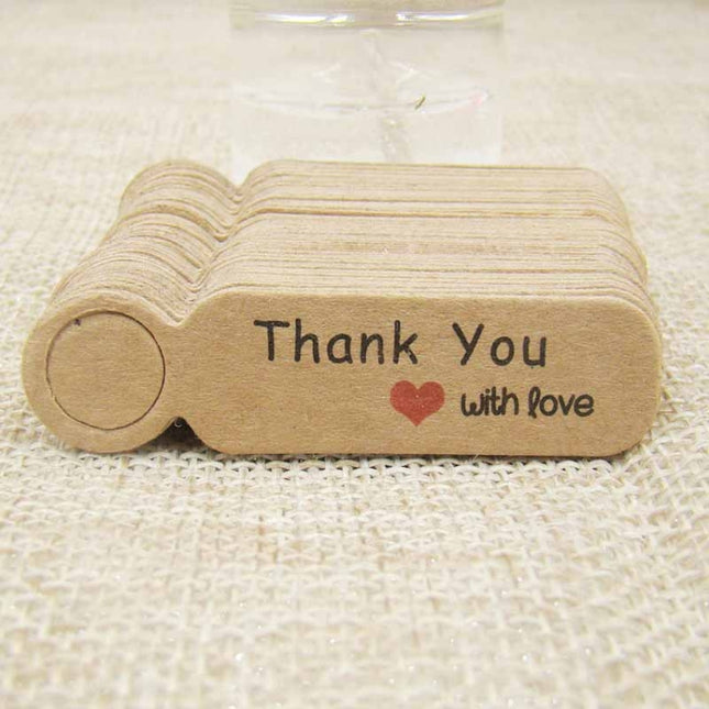 100pcs /Set Small Retro Baking Label DIY Jewelry Price Tag Bookmark Gift Card, Thankyou Cowhide, Handmade White, Thankyou White, Handmade Cowhide, Price Cowhide, Price White