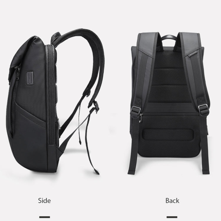 BANGE BG-2575 Diebstahlsicherer, wasserdichter Laptop-Rucksack 15,6 Zoll für die tägliche Arbeit und das Geschäft, BG-2575 Schwarz, BG-2575 Grau