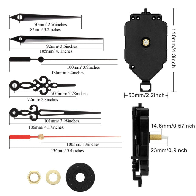 Shaft Length 23mm Quartz Pendulum Clock Movement DIY Movement Kits