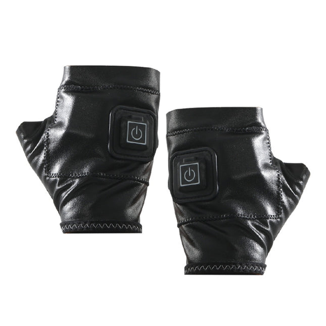 1 Pair Adjustable Temperature Rechargeable Intelligent Electric Heating Gloves Half Finger Gloves, S, M, L