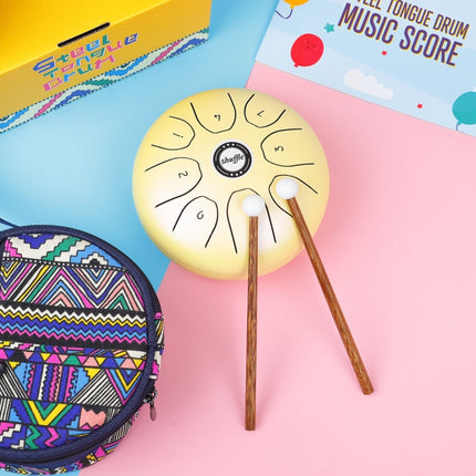 Shuffle SD-5 5.5 Inch Steel Tongue Carefree Empty Drum Percussion Instrument, Shuffle Yellow, Shuffle Pink, Shuffle Purple, Shuffle Green