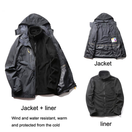 LSM-121 Men Autumn And Winter Jackets Grab Fleece Inner Lining Outdoor Hiking Clothes, L, XL, 2XL