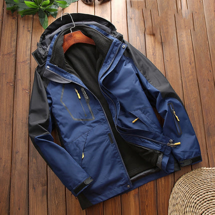 LSM-121 Men Autumn And Winter Jackets Grab Fleece Inner Lining Outdoor Hiking Clothes, L, XL, 2XL