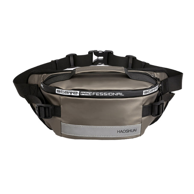 HAOSHUAI Outdoor Running Waist Bag With Reflecting Strip Chest Bag, 1100-6 Khaki, 1100-6 Dark Blue, 1100-6 Black)