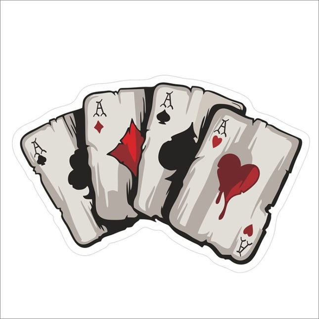 10 PCS Colourful Spray-painted Reflective Playing Card Sticker