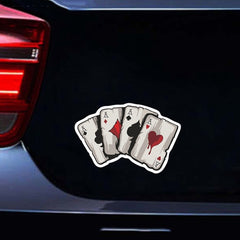 10 PCS Colourful Spray-painted Reflective Playing Card Sticker