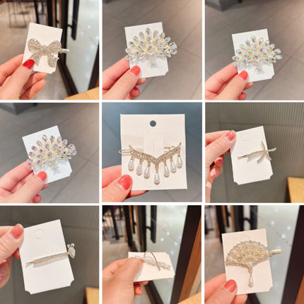 Rhinestone Fashion Hair Clips Women Bangs Headwear, Styles:, 181 Water Drop, 293 Mountain Camellia Flower, 012 Butterfly Silver, 360 Diamond, 360 Pearl, 256 Little Polly Pink, 256 Little Flower Yellow, 256 Little Flowers White, 256 Little Flower Purple...