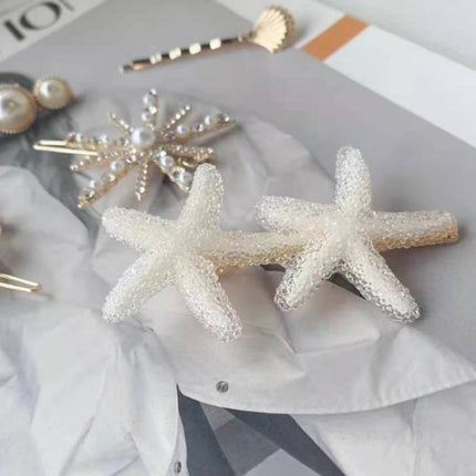 Star Sea Pearl Rhinestone Hair Clip Teenage Girls Headdress