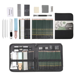 42 In 1 Drawing Painting Sketch Kit with Pencil Erasers Sharpener, 42 In 1