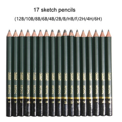42 In 1 Drawing Painting Sketch Kit with Pencil Erasers Sharpener, 42 In 1