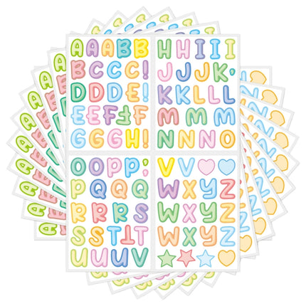 20 PCS ZPKTZM Children Cartoon Colorful Letters Stickers DIY Lunch Box Mark Waterproof Sticker, Waterproof Sticker