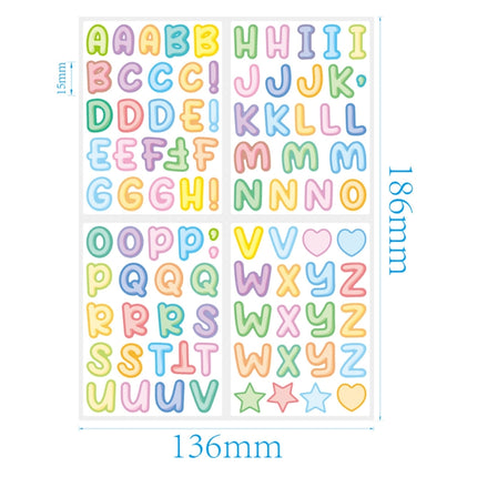 20 PCS ZPKTZM Children Cartoon Colorful Letters Stickers DIY Lunch Box Mark Waterproof Sticker, Waterproof Sticker