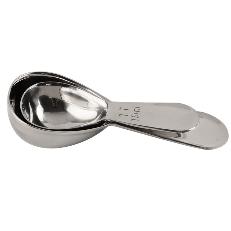 YG-MC12 304 Thickened Stainless Steel Coffee Spoon Scales Scaling Spoon, Large, Small