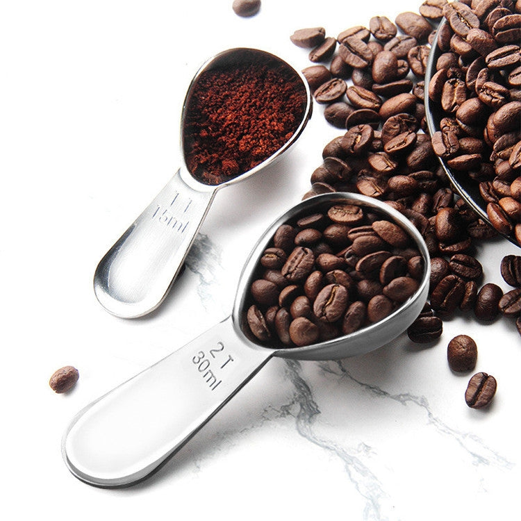 YG-MC12 304 Thickened Stainless Steel Coffee Spoon Scales Scaling Spoon, Large, Small