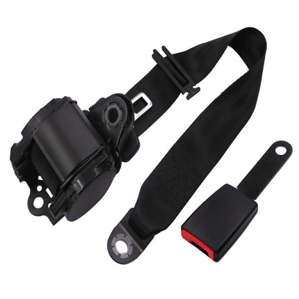 Universal 3-point Car Retrofit Seat Belt With Emergency Locking, Iron Bar Latch, Iron Buckle, Braided Straps