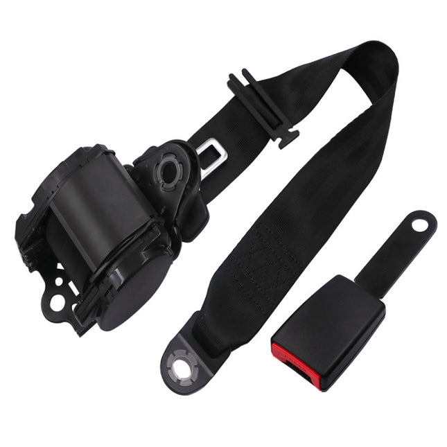 Universal 3-point Car Retrofit Seat Belt With Emergency Locking, Iron Bar Latch, Iron Buckle, Braided Straps