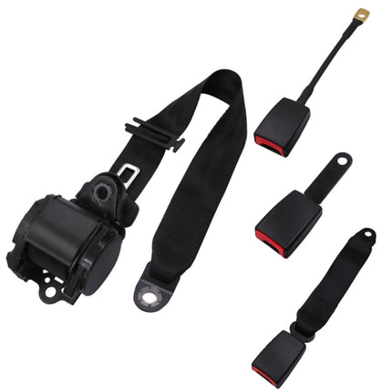 Universal 3-point Car Retrofit Seat Belt With Emergency Locking, Iron Bar Latch, Iron Buckle, Braided Straps