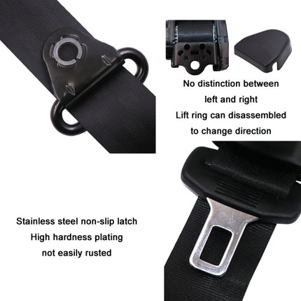 Universal 3-point Car Retrofit Seat Belt With Emergency Locking, Iron Bar Latch, Iron Buckle, Braided Straps