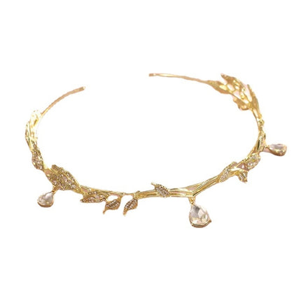 Leaves Frontal Ornaments Crown Hair Band Rhinestone Headdress, Rhinestone Headdress Silver, Rhinestone Headdress Gold