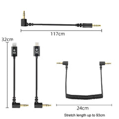 For Rode Microphone YICHUANG Adapter Audio Cable, 3.5mm To 8 Pin, 3.5mm To Type -C, 3.5mm TRS to TRS, 3.5mm TRS to TRRS