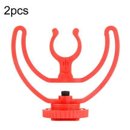 2pcs Microphone Mounting Bracket Cold Shoe Mount Mic Holder, 2pcs Cold Shoe Mount Red