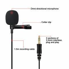 For Rode Wireless Camera Lavalier Microphone, Length 1.5m, LM16