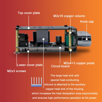 XY-T50L 12V Bluetooth 5.0 Audio Digital Class D Receiver Module With Amplifier, XY-T50L