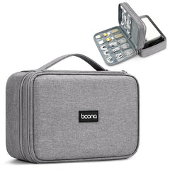 Baona Multifunctional Earphone Data Cable Digital Storage Bag, Spec:, Single-layer (Gray), Single-layer (Black), 2-layer (Gray), 2-layer (Black), Single-Layer Box (Gray), Single-Layer Box (Black), 2-layer Box (Gray), 2-layer Box (Black), XL (Gray)�����...