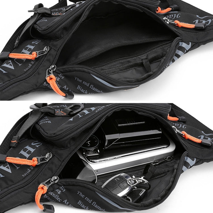HAOSHUAI 5135 Outdoor Men Waist Bag Waterproof Nylon Cloth Men Bag, 5135 Dark Blue, 5135 Black