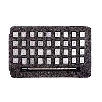 36 In 1 Leather English Print Punch Digital Seal Craft Leather Carving Tools, Size:, 3.5mm 36 In 1, 6.5mm 36 In 1
