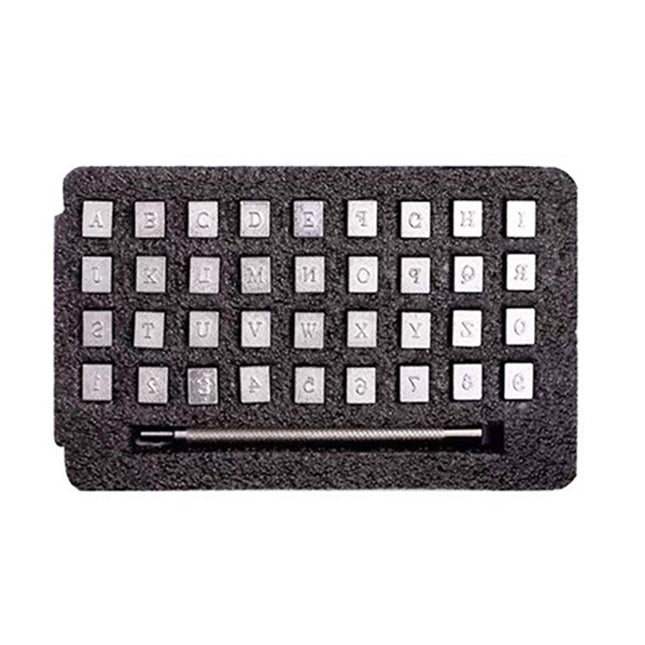36 In 1 Leather English Print Punch Digital Seal Craft Leather Carving Tools, Size:, 3.5mm 36 In 1, 6.5mm 36 In 1
