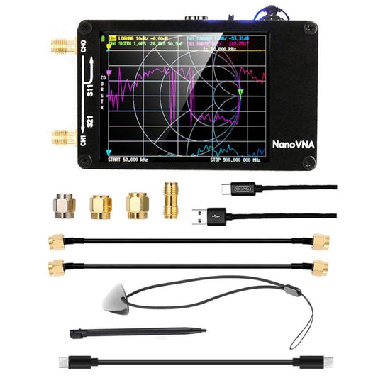 NANOVNA-H Upgraded Version 2.8 Inch TFT 50Khz-1.5Ghz Vector Network Antenna Analyzer MF HF VHF UHF With SD Card, 2.8 Inch