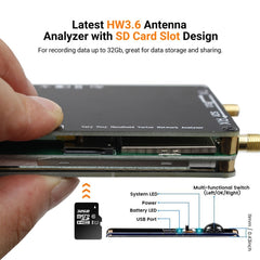 NANOVNA-H Upgraded Version 2.8 Inch TFT 50Khz-1.5Ghz Vector Network Antenna Analyzer MF HF VHF UHF With SD Card, 2.8 Inch