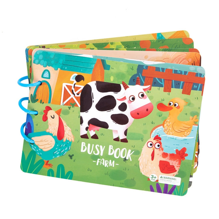 Children Early Teaching Cartoon Intelligence Development Toys Repeatedly Paste Book, Dinosaur, Farm, Traffic, Life